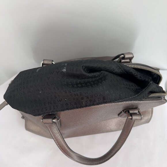 Kate Spade New York Metallic Leather Satchel with Crystal Embellishments - Picture 10 of 15